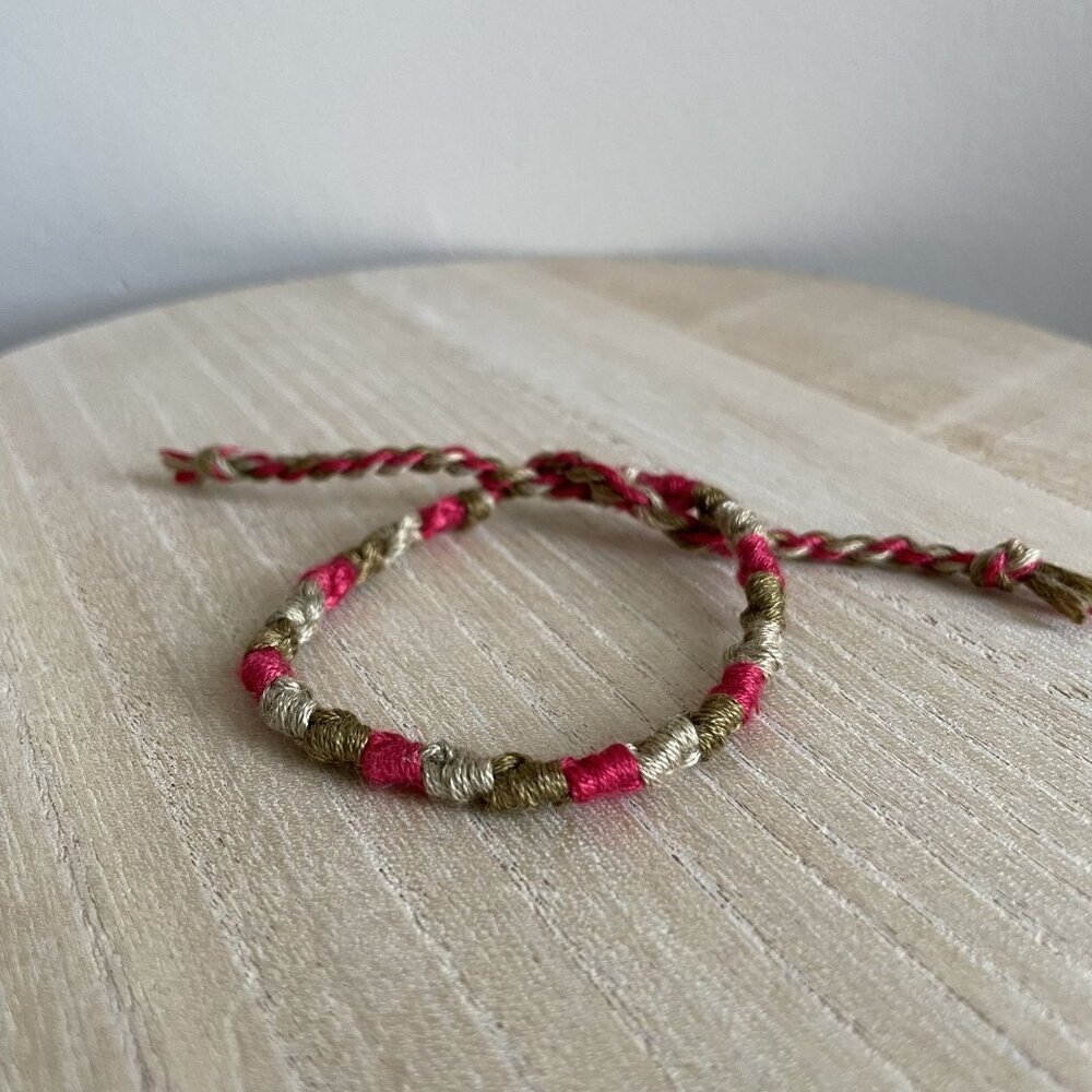 Denise Bracelet, anklet, trendy, comfortable, tie, embroidery thread, woven, gif